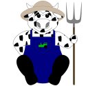 Black And White Farmer Cow