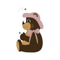 Pretty Brown Bear With Bees