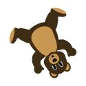 Happy Left Tumbling Brown Bear