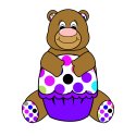 Brown And Purple Polka Dot Bear