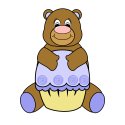 Brown Bear With Blue Cupcake