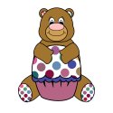 Pink And Brown Polka Dot Bear