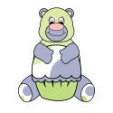 Blue And Green Polka Dot Bear