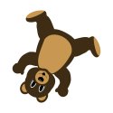 Happy Right Tumbling Brown Bear