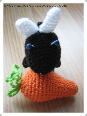 Black Bunny with Carrot