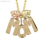 Gold Leaves Mom Pendant