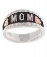 White Gold Leaves Mom Ring