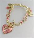 Gold and Pink Mom Love Bracelet