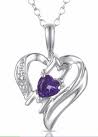 White Gold Amethyst Heart Pendant