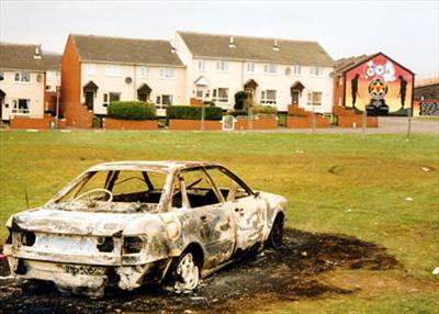 Burnt out car