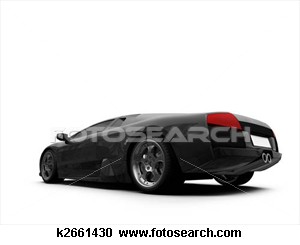 Ferrari isolated back view