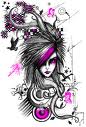 pink emo drawing