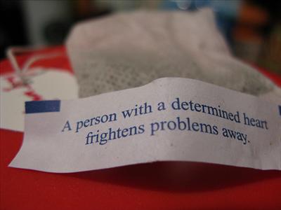 A person with a determined heart frightens problems away!
