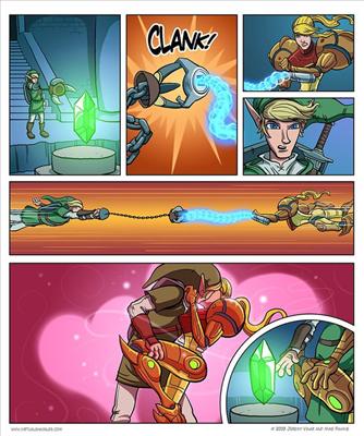 Samus love Link first kiss OMG