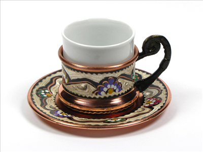 Decorated Turkish coffee cup
