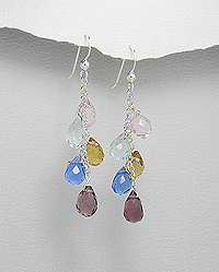 crystal glass earrings