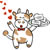 cow with hearts