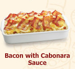 bacon with cabonara sauce