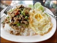 ข้าวกระเพราหมูไข่ดาว