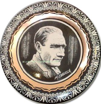 Atatürk Resimli Bakır Tabak