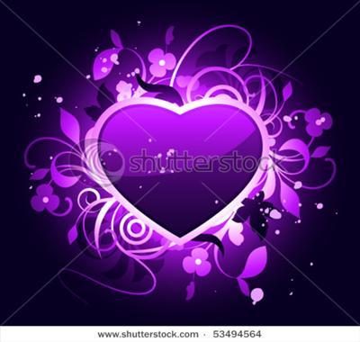 Purple heart with the elements