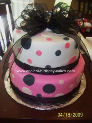 pink black white deco cake