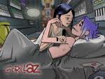 gorillaz-fire coming out from the monkey's head