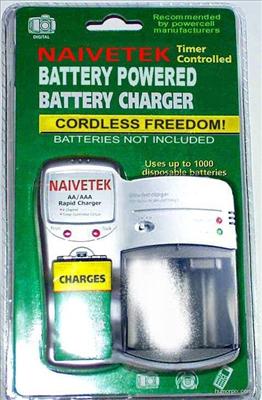 Battery powered battery charger