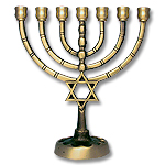 Star of David Brass Menorah