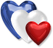 Red white & blue hearts 