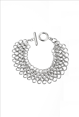 Thick stainless steel multiple chain bracelet