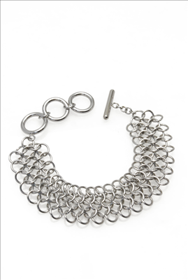 Thick stainless steel multiple chain bracelet