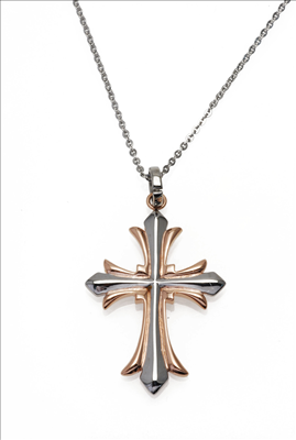 Gold silver stainless steel cross pendant