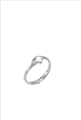 Stainless steel square cubic zirconia ring