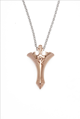 Rose gold stainless steel torch pendant