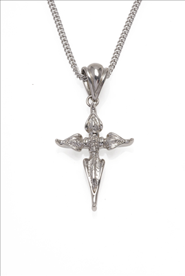 Silver stainless steel cross pendant
