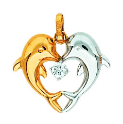 Heart with dolphins