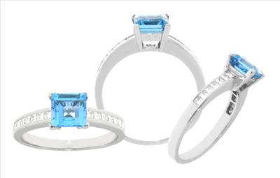 Ring Topaze and diamonds
