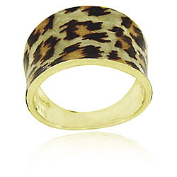 18k Gold/ Sterling Silver Leopard Print Ring
