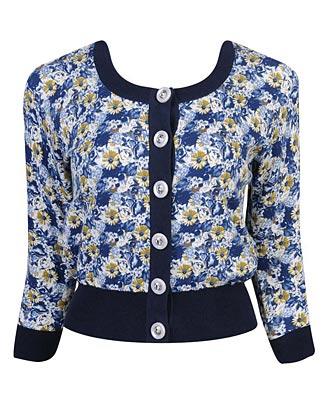 Jeweled Button Sweater Cardigan,