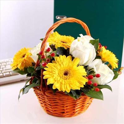 Sunflower basket
