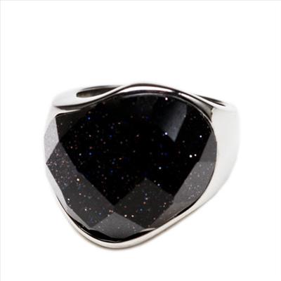 Sparkling Mega Black Stone Ring