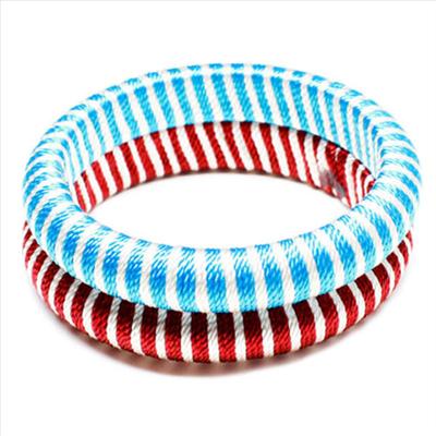 Blue & Burgundy Threaded Bangles