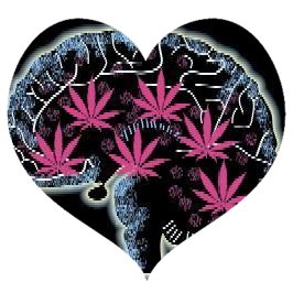 Pink Weeds Heart