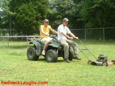 Redneck Lawn mowing