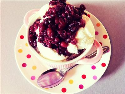 Red bean Herb Jelly ice cream