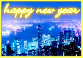 City Lights of New Years Card