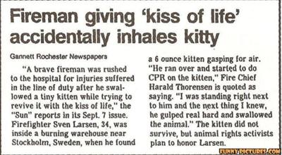 fireman inhales kittern