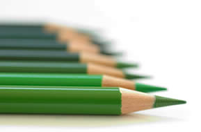 green pencil crayons