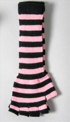 Long stripy knitted mitts (GL011) 